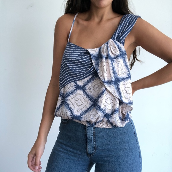 Free People Tops - Free People Call On Me Print Tank Top Blue M